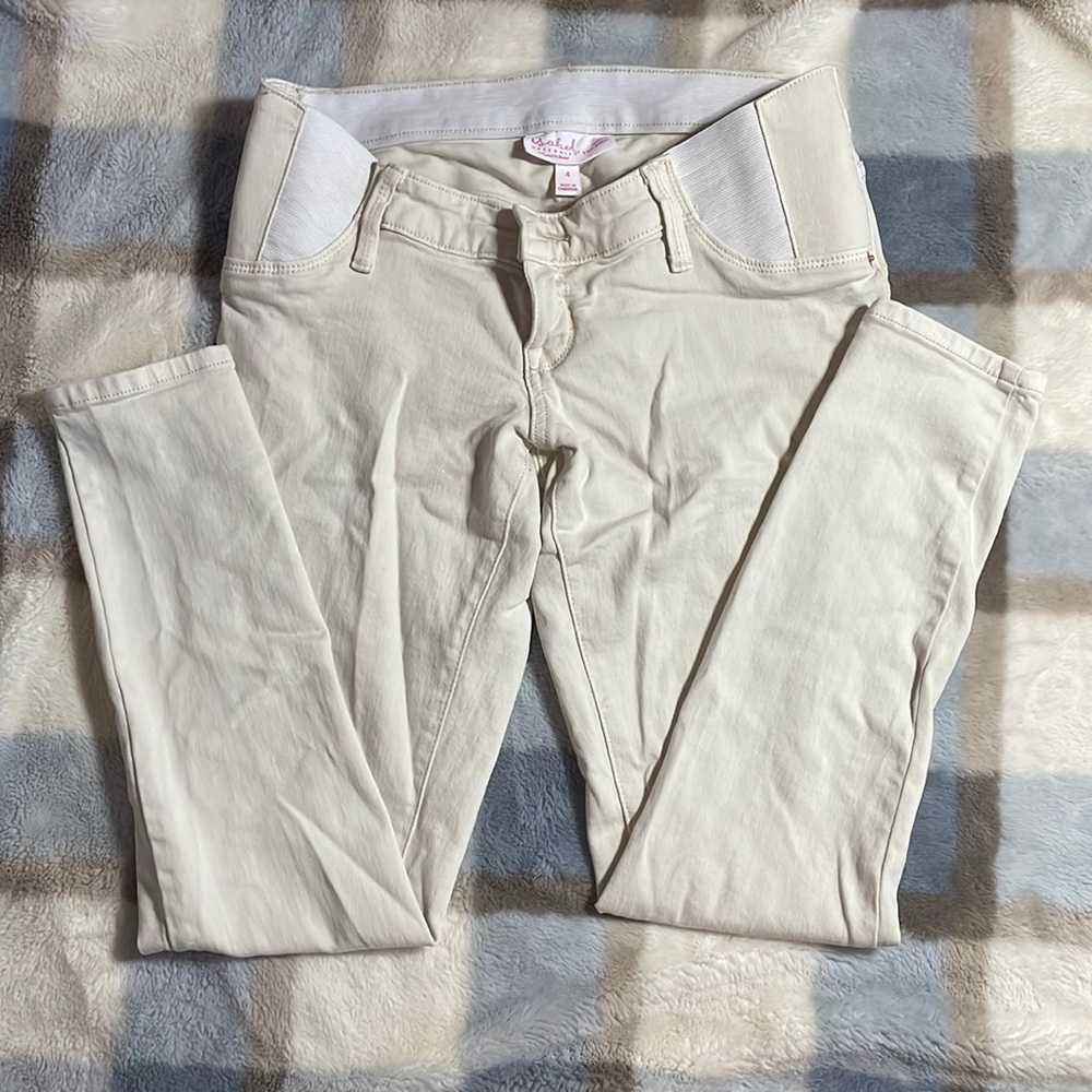 Off white maternity skinny jeans